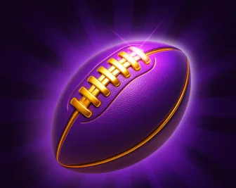 Paarse American football met gouden veters